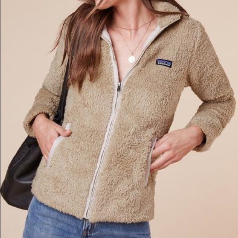 Patagonia Los Gatos Jacket Tan Sherpa Zip Front XS